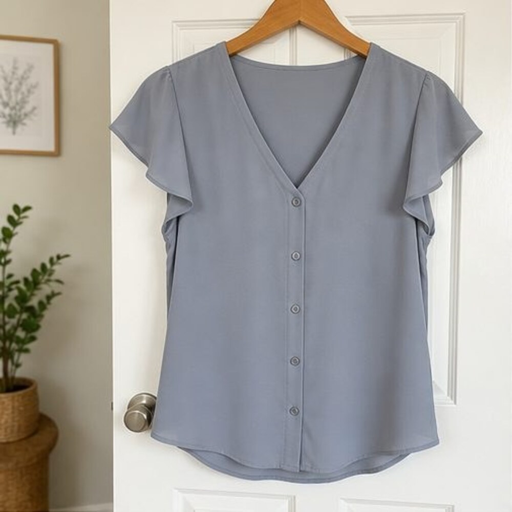 Gray Pleated Blouse